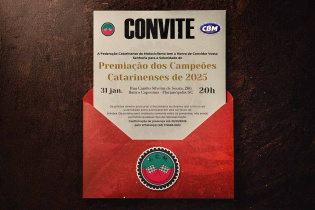 A Federa��o Catarinense de Motociclismo realiza no dia 31 de Janeiro a cerim�nia de premia��o da temporada 2025 na cidade de Florian�polis SC.